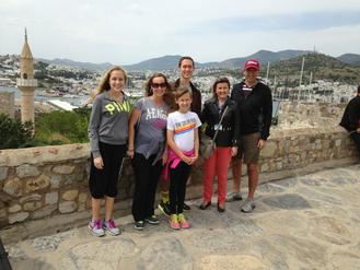 Oeler Family with our tour guide Yesim visiting Bodrum Castle