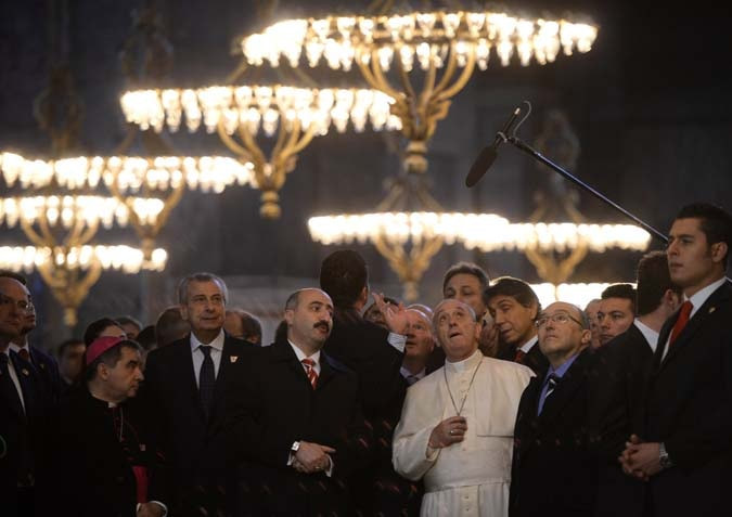 Pope Francis visiting Hagia Sophia
