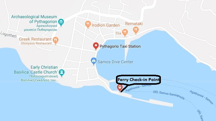 Phytagorio Port for ferry from Samos to Kusadasi